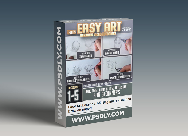 Easy Art Lessons 1-5 (Beginner) - Learn to Draw on paper