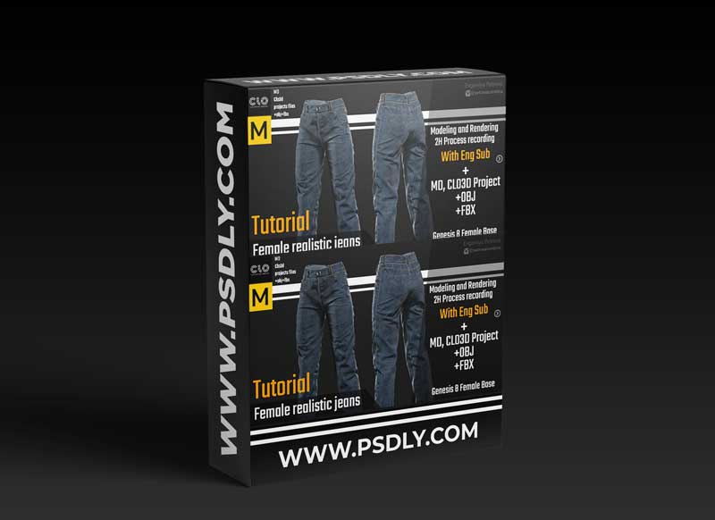 ArtStation - Tutorial. MD, Clo3d Realistic jeans. 2H Video process with Eng Sub + Project
