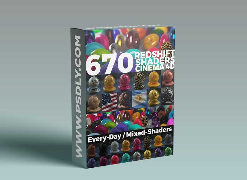 Gumroad – 670 Redshift Shaders Cinema 4D By SerSal