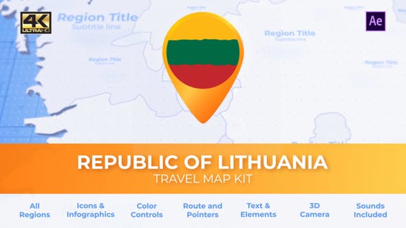 Videohive Lithuania Map Republic of Lithuania Travel Map 32558885