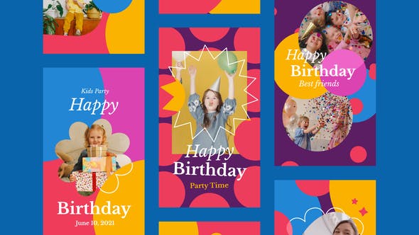 Videohive Kids Birthday Party Instagram Stories 32591990