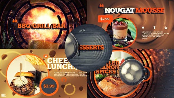 Videohive Barbecue Grill Bar Dessert Menu 27223177