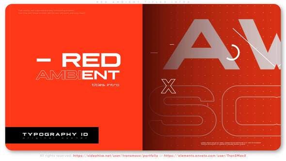 Videohive Red Ambient Titles Intro 32544714