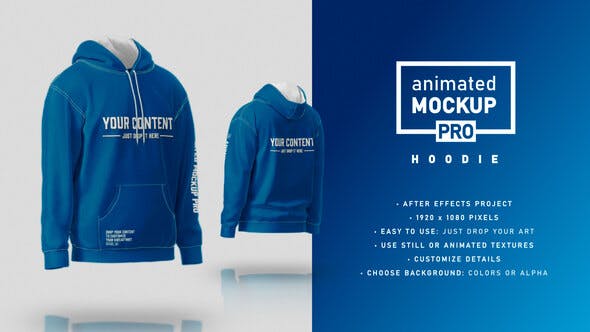 Videohive Hoodie Mockup Template - Animated Mockup PRO 32523586