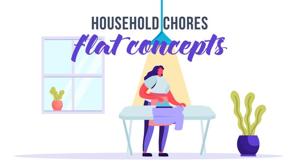 Videohive Household chores - Flat Concept 33263920