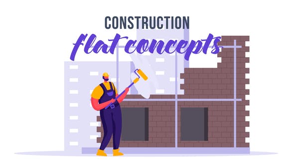 Videohive Construction Flat Concept 32924680