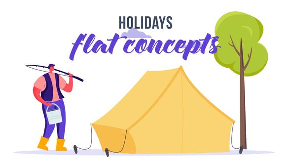 Videohive Holidays Flat Concept 33007957
