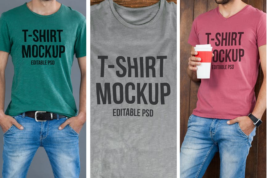 Multicolor T-shirt Mockup Set