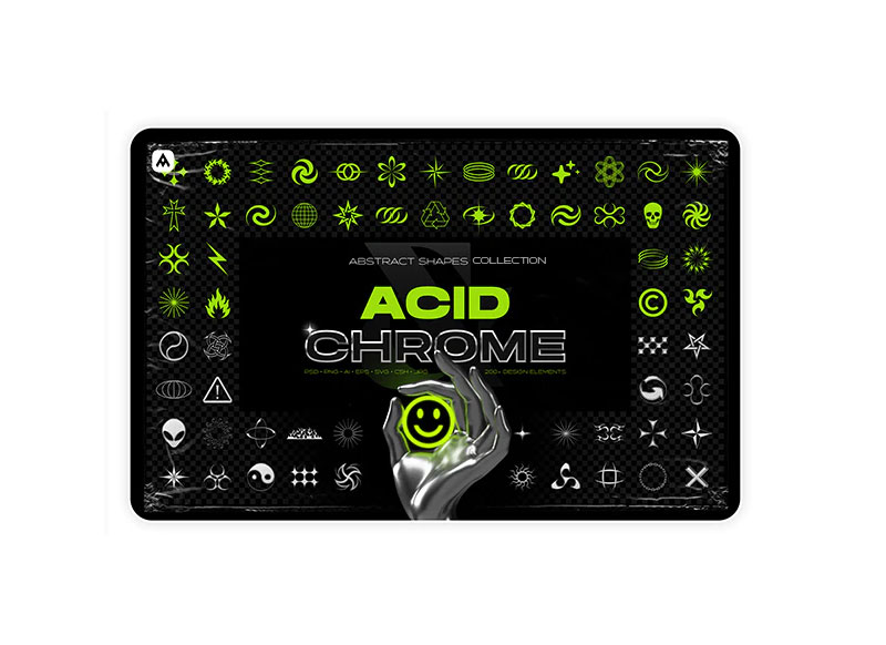 GraphicRiver - Acid and Chrome Abstract Shapes Collection 31647139