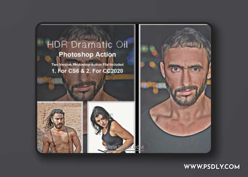 CreativeMarket - HDR Dramatic Oil Photoshop Action 5383148