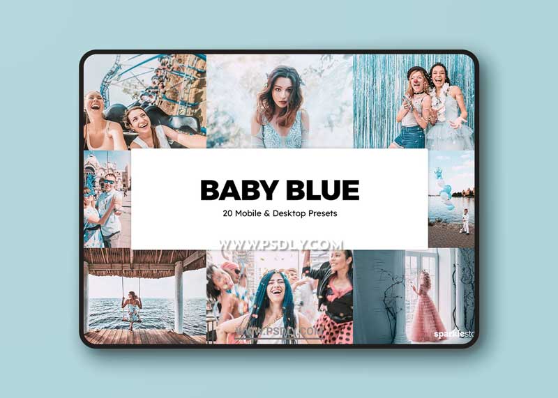 CreativeMarket - 20 Baby Blue Lightroom Presets & LUT 6280670