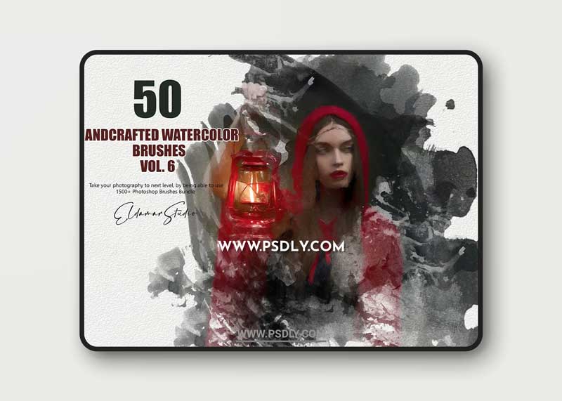 CreativeMarket - 50 Handcrafted Watercolor Brushes 6 6258360