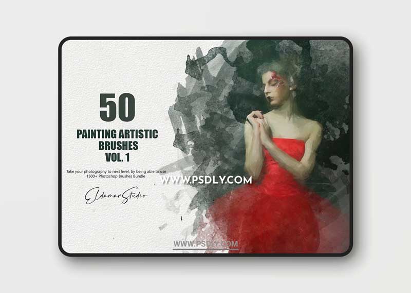 CreativeMarket - 50 Painting Artistic Brushes - Vol. 1 6258396