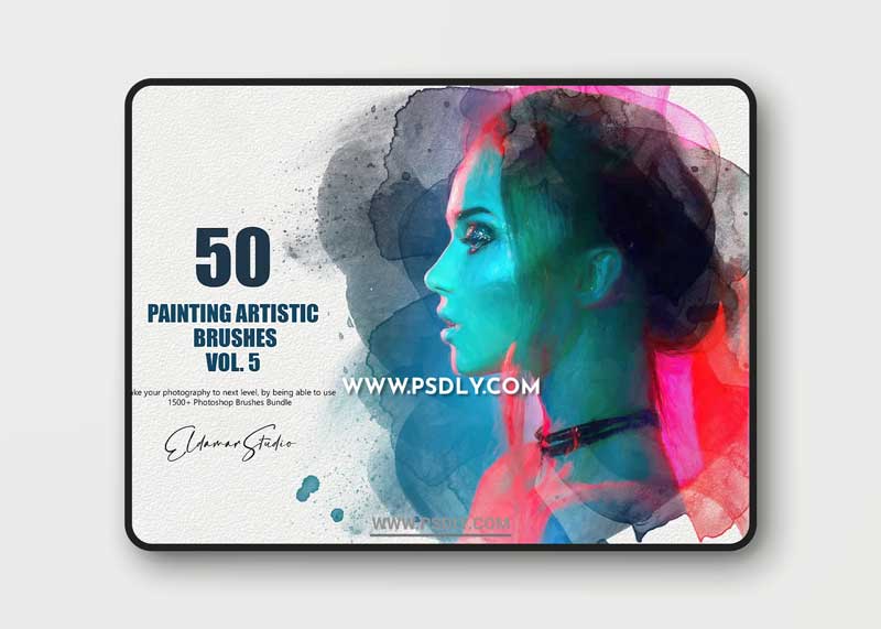 CreativeMarket - 50 Painting Artistic Brushes - Vol. 5 6259372