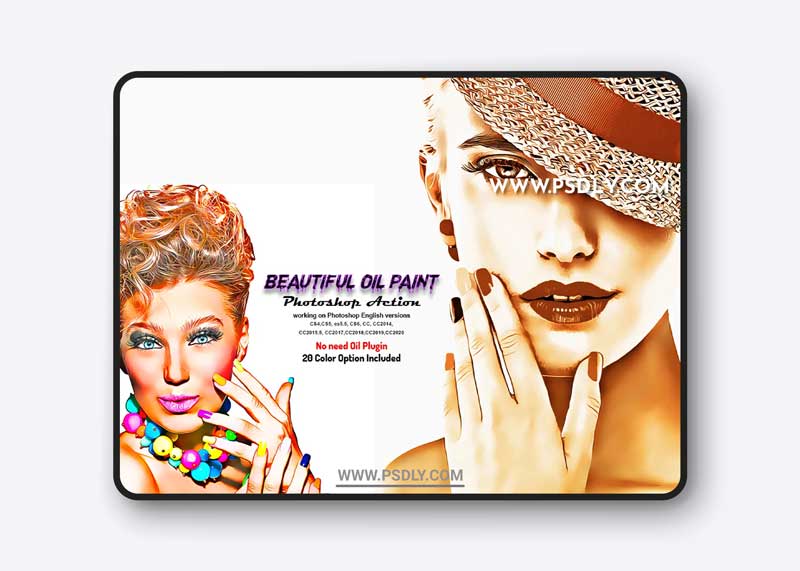 CreativeMarket - Beautiful Oil Paint Photoshop Action 5770685