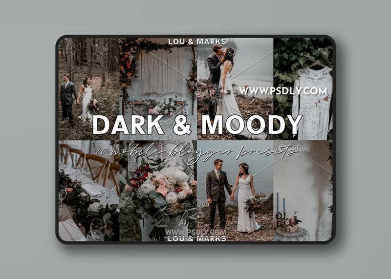 CreativeMarket - Dark Moody Blogger Lightroom Presets 3787371