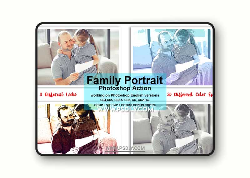 CreativeMarket - Family Portrait Photoshop Action 5482806