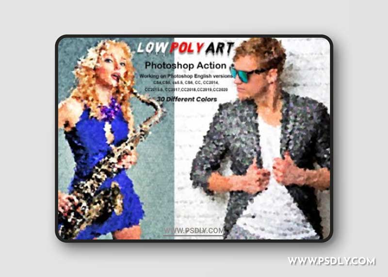 CreativeMarket - Low Poly Art Photoshop Action 5948965
