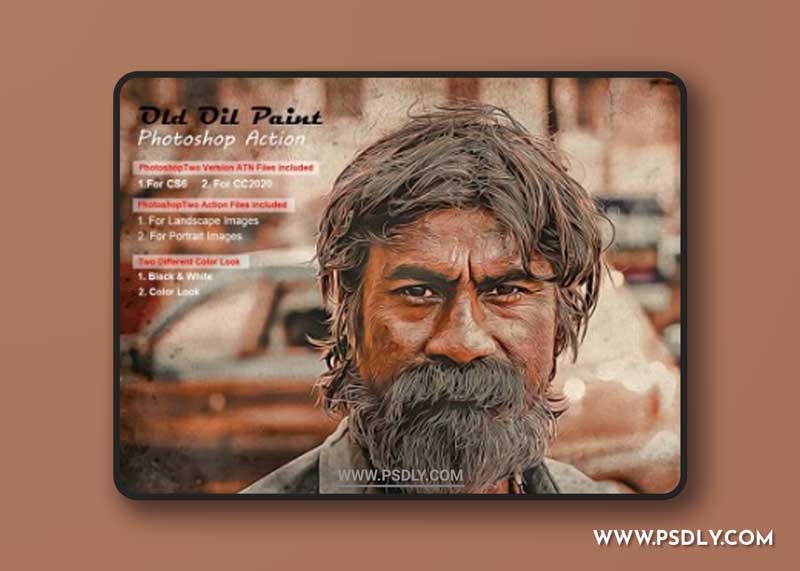CreativeMarket - Old Oil Paint Photoshop Action 5446466