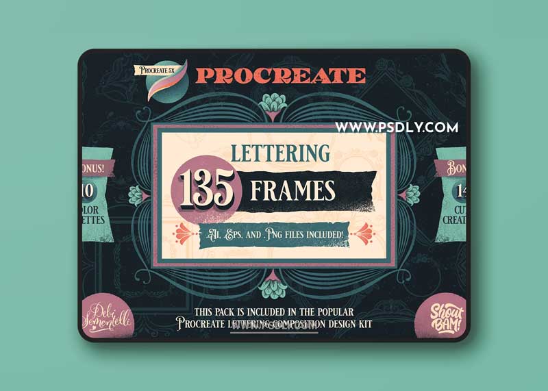 CreativeMarket - Procreate Frame Brush Stamps 5755575