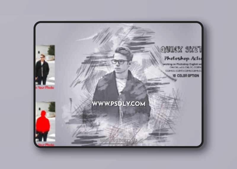 CreativeMarket - Quick Pencil Sketch Photoshop Action 5997318