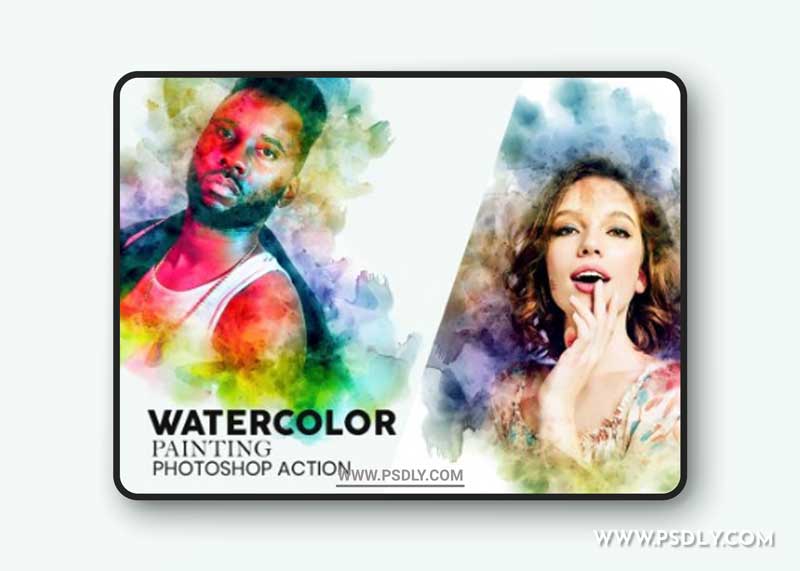 CreativeMarket - Watercolor Painting Photoshop Action 5836681
