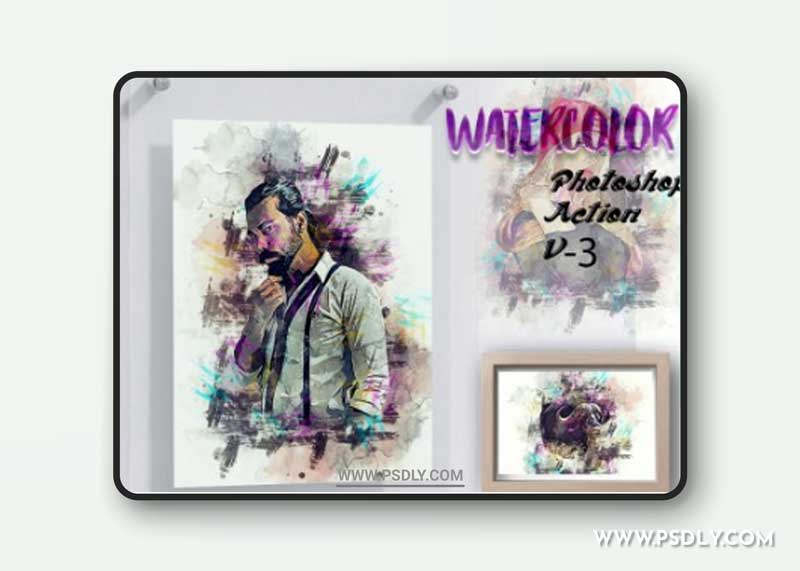 CreativeMarket - Watercolor Photoshop Action V-3 6255564