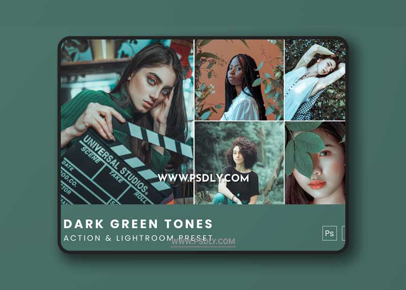 Dark Green Tones Action & Lightroom Preset