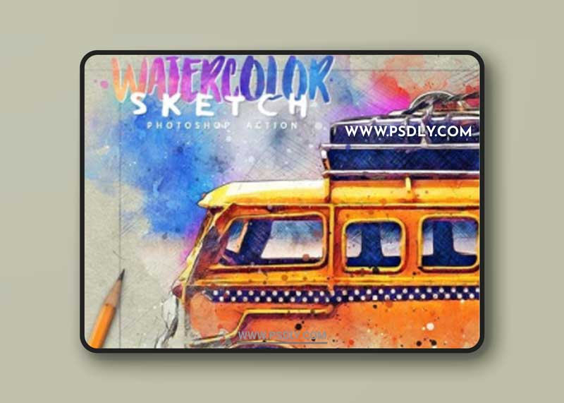GraphicRiver - Watercolor Sketch Photoshop Action 32350586