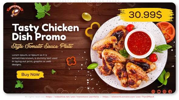 Videohive Tasty Chicken Dish Promo 33002011
