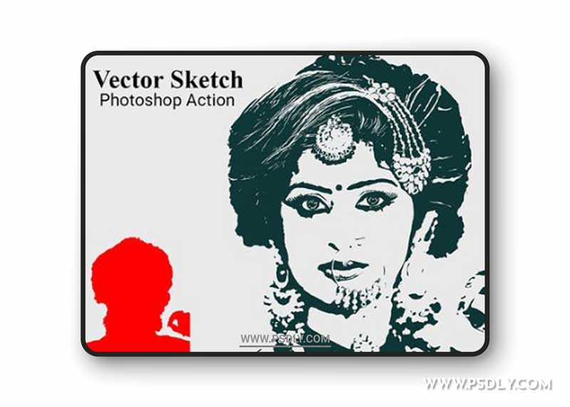 Vector Sketch Action for Photoshop + Pattern