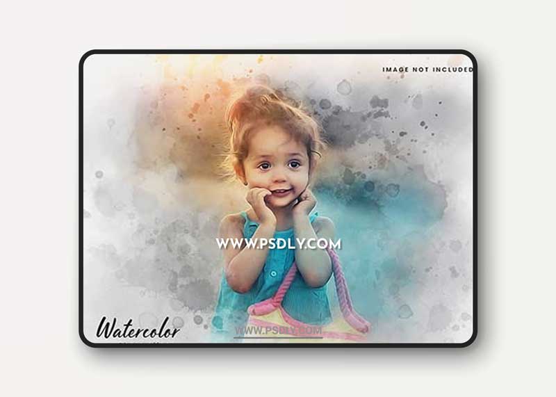 Watercolor photo effect template