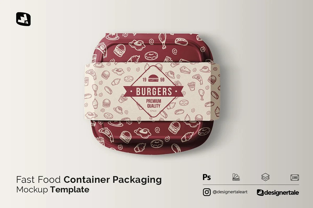 CreativeMarket - Fast Food Container Packaging Mockup 5336430