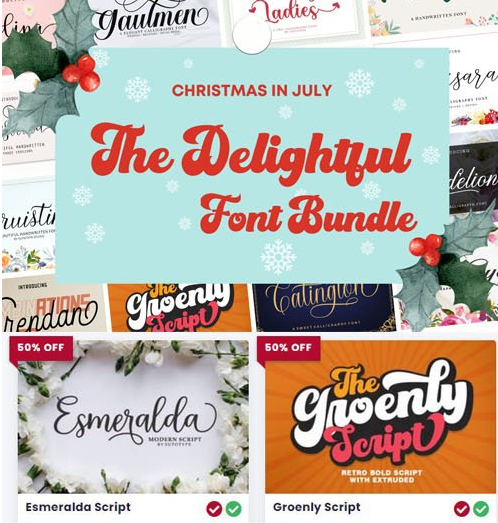 The Delightful Font Bundle - 20 Premium Fonts