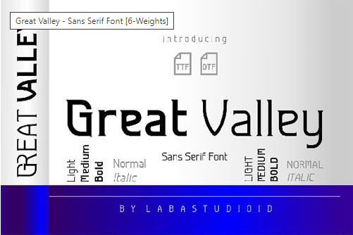 Great Valley - Sans Serif Font [6-Weights]