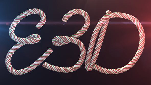 Videohive Candy Cane Letters E3D 20988594