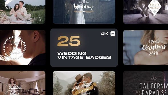 Videohive Wedding Vintage Badges 32935734