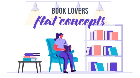 Videohive Book lovers - Flat Concept 33544775