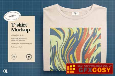 CreativeMarket - Folded T-Shirt PSD Mockup 5836970