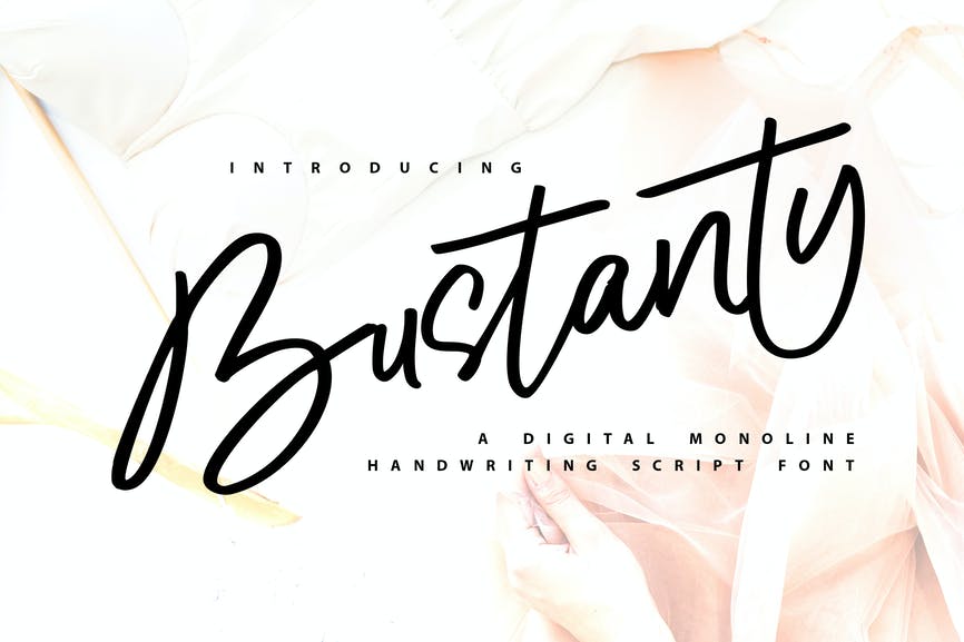 Bustanty | Monoline Handwriting Script Font