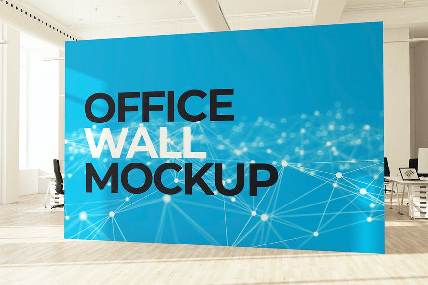Office Wall Mural Mockup CBUW5C4