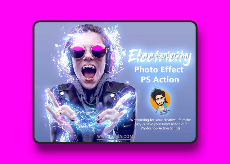 CreativeMarket - Electricity Photo Effect PS Action 5417654