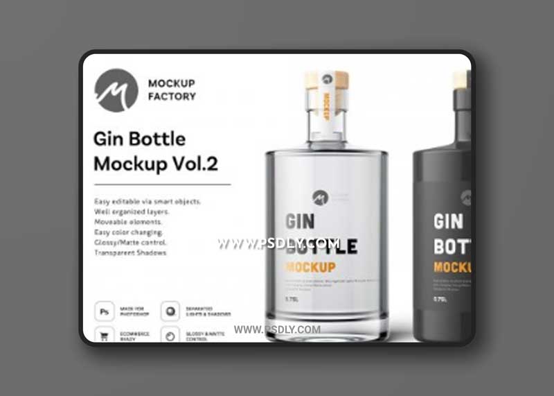 CreativeMarket - Gin Bottle Mockup Vol.2 6181405