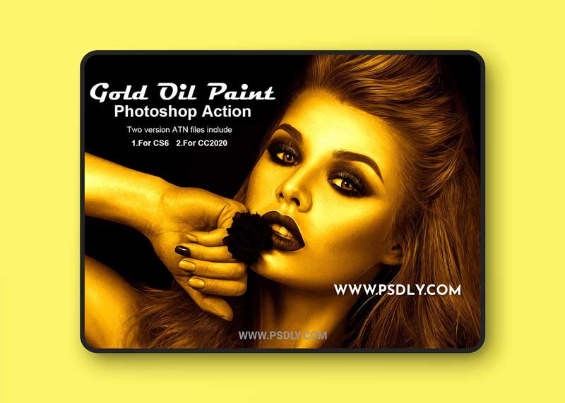 CreativeMarket - Gold Oil Paint Photoshop Action 5268701