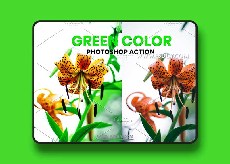 CreativeMarket - Green Color Photoshop Action 5953604