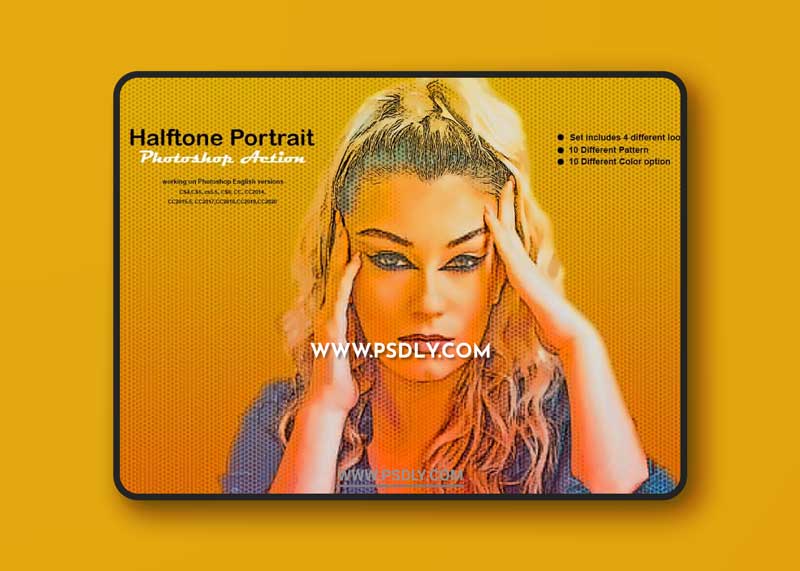 CreativeMarket - Halftone Portrait Photoshop Action 5388078