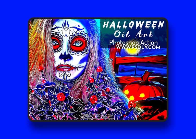 CreativeMarket - Halloween Oil Art PS Action 6415773