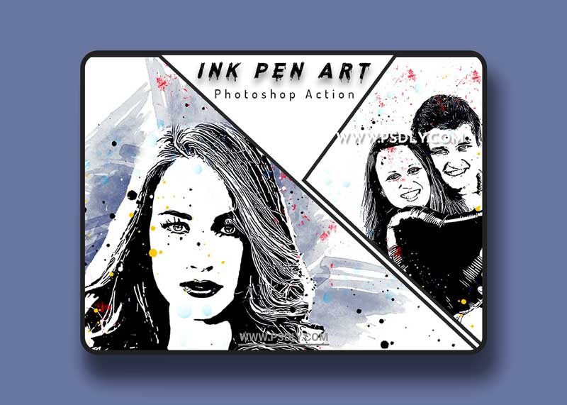 CreativeMarket - Ink Pen Art Photoshop Action 6410268