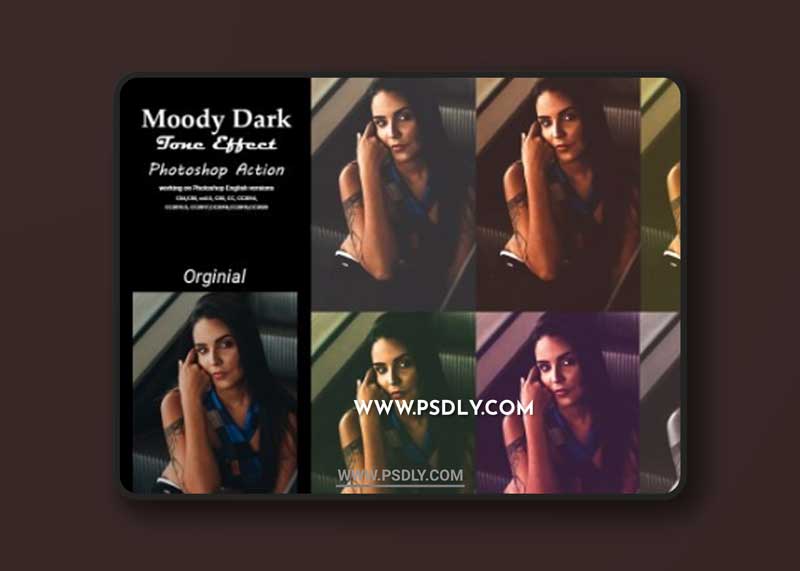 CreativeMarket - Moody Dark Tone Effect PS Action 5385550