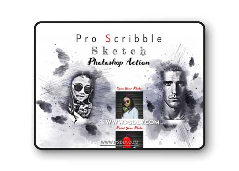 CreativeMarket - Pro Scribble Sketch PS Action 6314308
